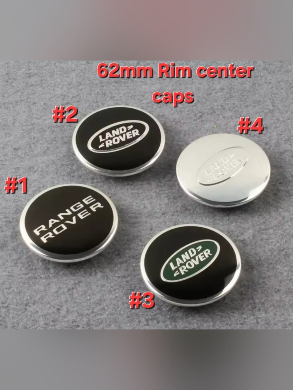 New 4 Land Rover Wheel Center Caps Black 62mm Rim Emblem center caps 5 Choices